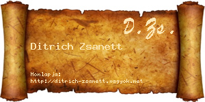Ditrich Zsanett névjegykártya